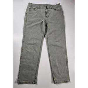 Chicos platinum green career casual pants size 1 cropped (8) *